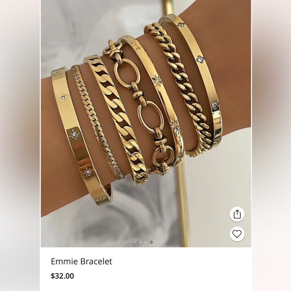 NWT Bohomoon Gold Emmie Bracelet
